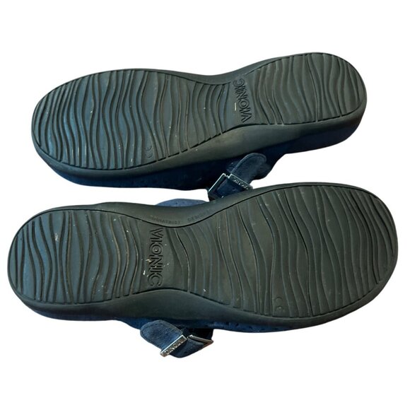 Vionic Lidia Supportive Slip on Perforated Suede Mule/Mary Jane Slides 10 Navy - Picture 8 of 8